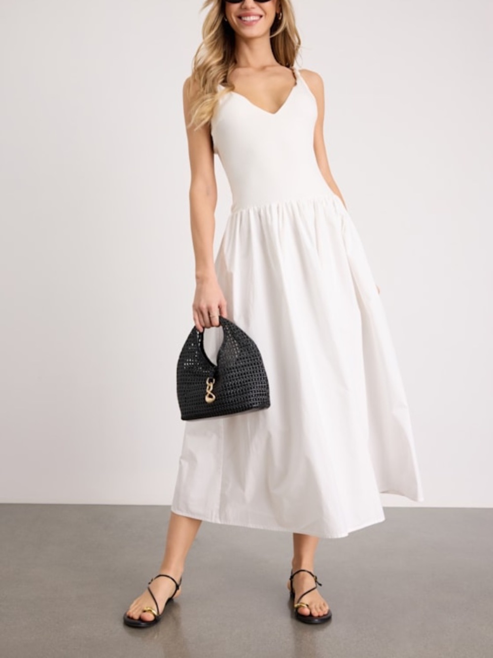 Lulus Tyler White Twisted Strap Midi Dress - Size M